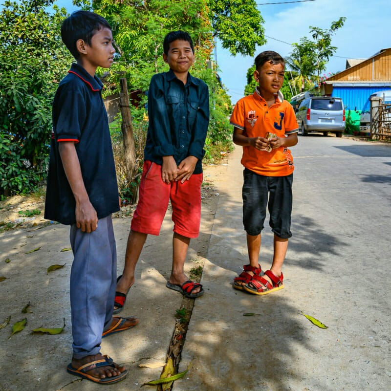 Lads on the Street Lads on the Street - Kampong Luong Silversmith Village - Rural Cambodia - Street Photography Documentary