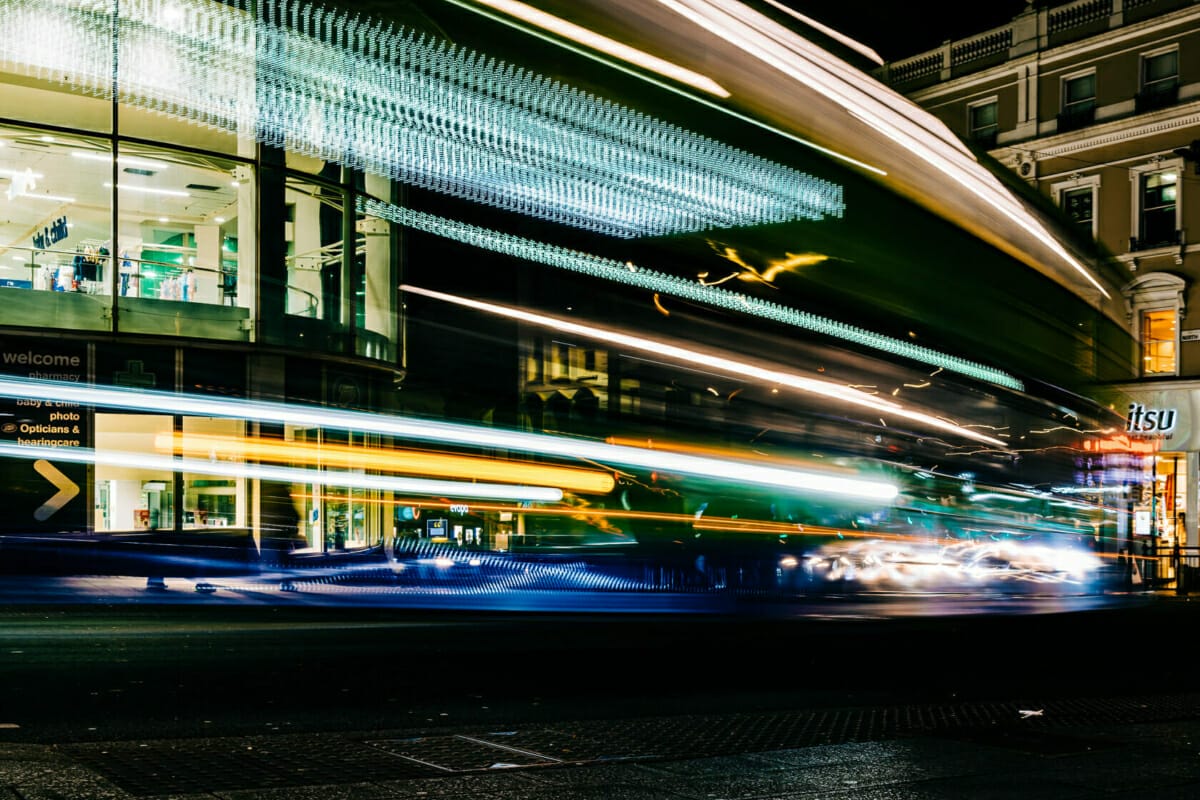 Bus at the Clocktower Bus at the Clocktower - Winter 2022-23 - Brighton Street Photography at Night