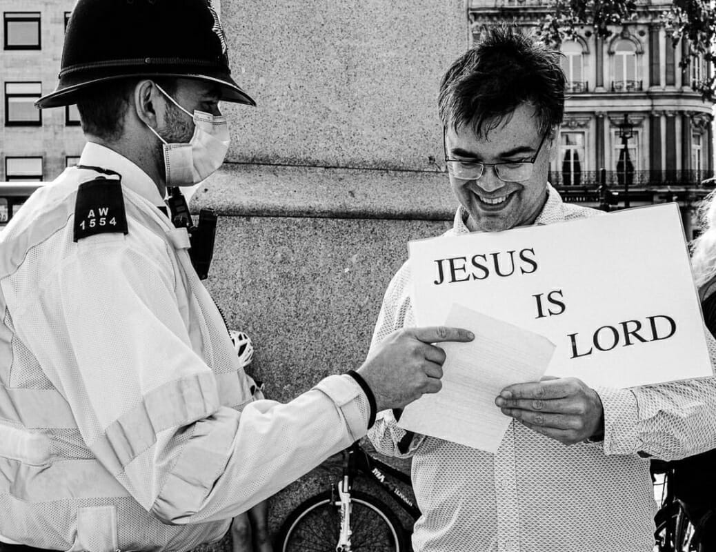 Jesus is Lord Jesus is Lord - Resist and Act For Freedom Rally London - Photo Documentary