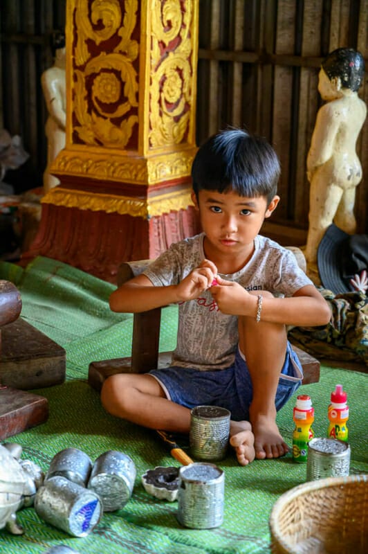 Orphan Boy Orphan Boy - Kampong Luong Silversmith Village - Rural Cambodia - Street Photography Documentary