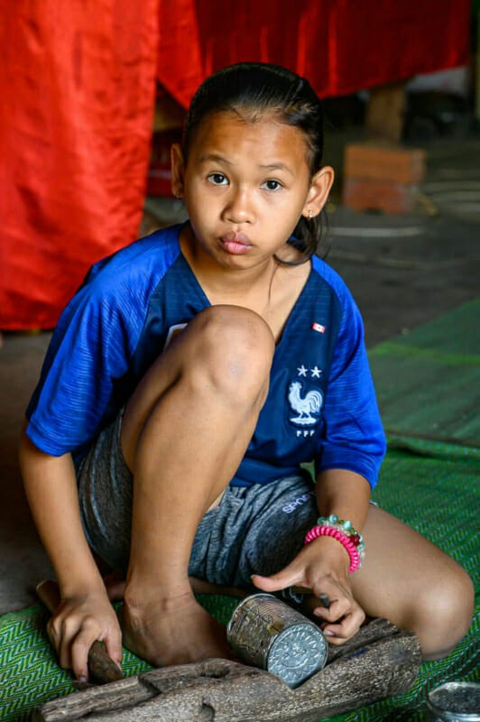 Orphan Girl Orphan Girl - Kampong Luong Silversmith Village - Rural Cambodia - Street Photography Documentary