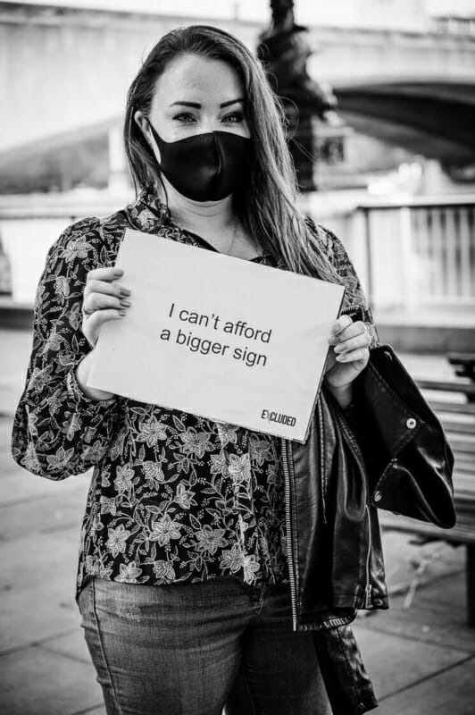 I Can't Afford a Bigger Sign I Can't Afford a Bigger Sign - ExcludedUK - Panto Parade London - Day of Action