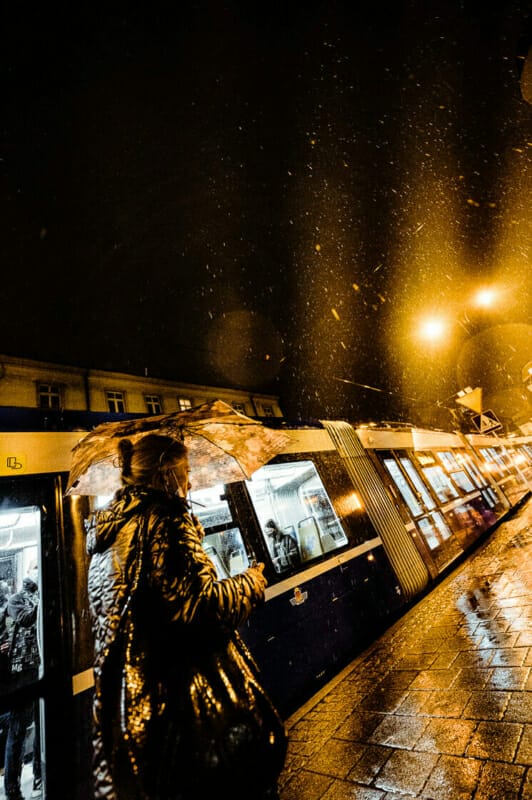Passing a Tram Passing a Tram - Kraków Street Photography
