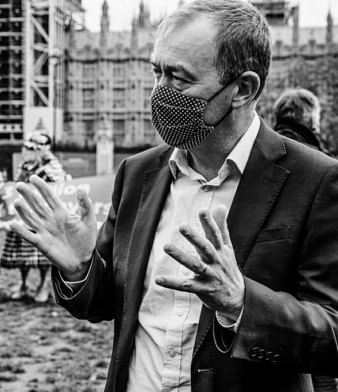 Tim Farron MP Tim Farron MP - Liberal Democrats - Panto Parade London - Day of Action