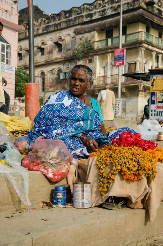 Flower Lady Flower Lady - Varanasi - India - Street Photography Documentary