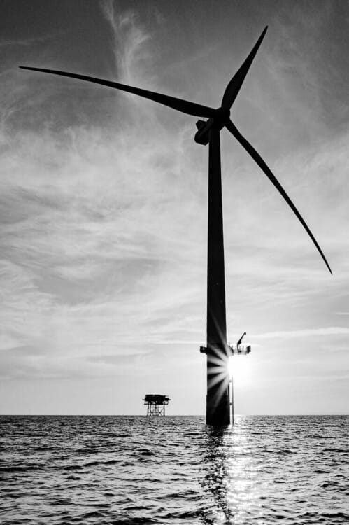 Rampion Wind Farm - most impressive at Sunset
