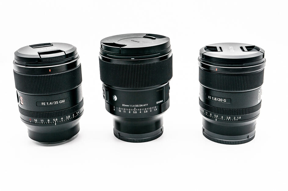 My Sony Fast Prime Lenses for Unit Stills Photography