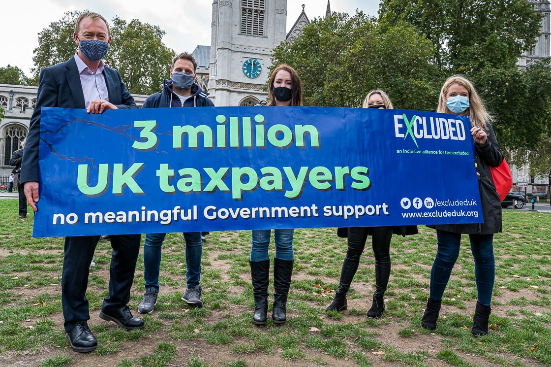 Tim Farron MP with the Excluded UK Team