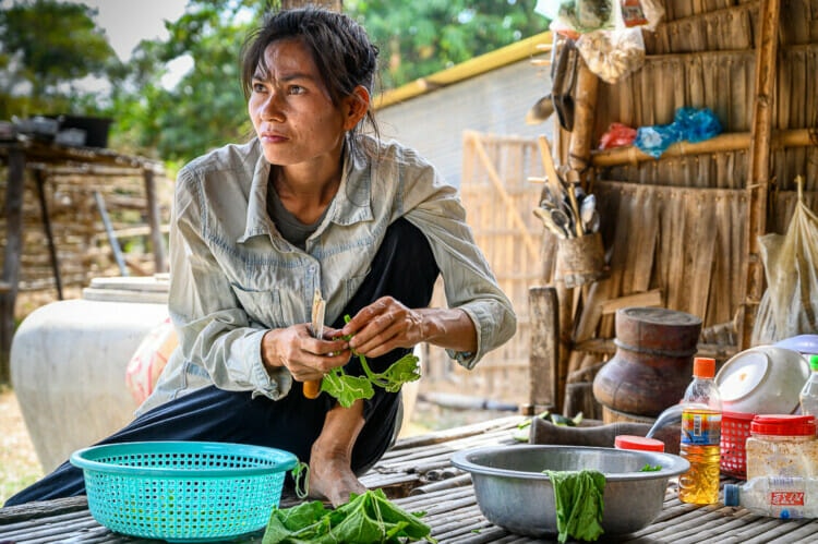 Wistfully Preparing Lunch - Andong Russey Pottery Village Family - Rural Cambodia - Street Photography Documentary
